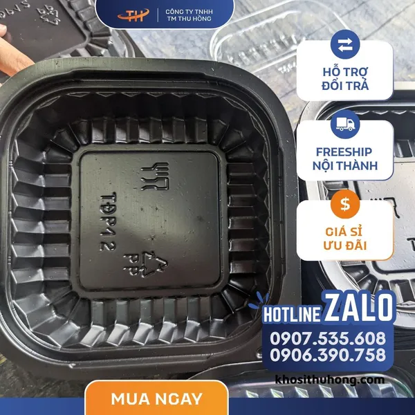 Hộp Nhựa Đế Đen HT12