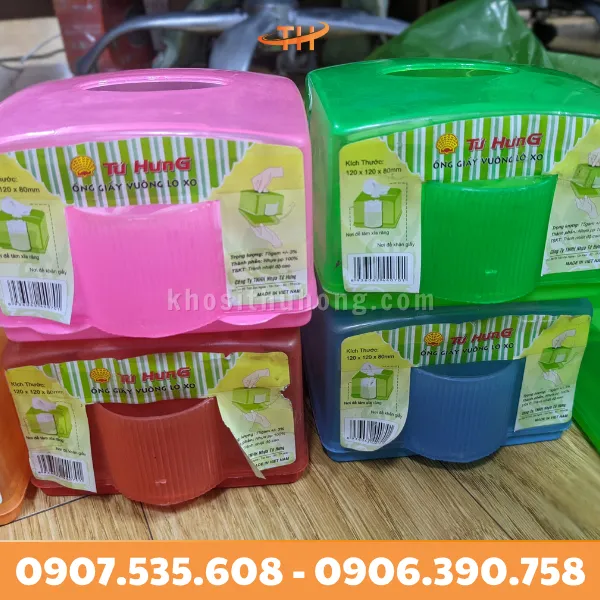 Hộp Đựng Khăn Giấy Lò Xo Vuông