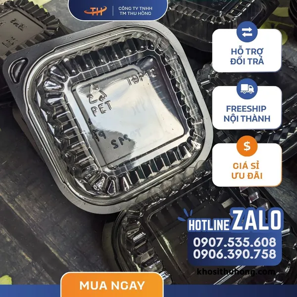 Hộp Nhựa Đế Đen HT12