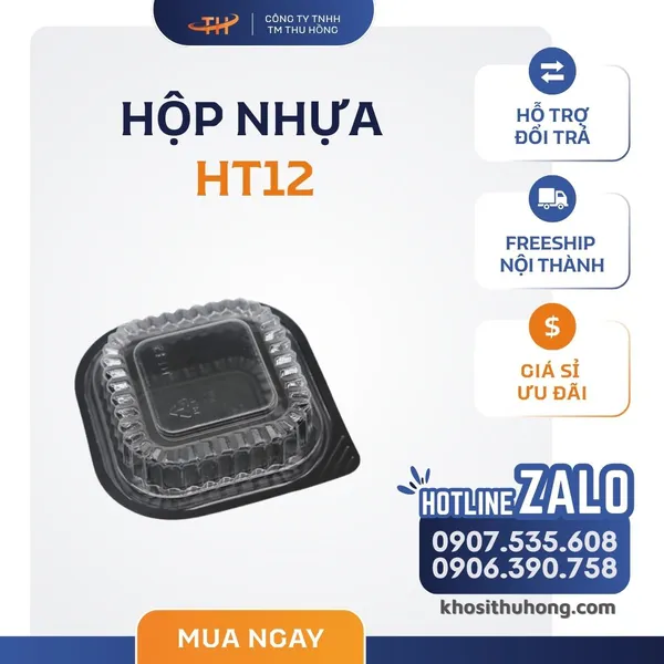 Hộp Nhựa Đế Đen HT12