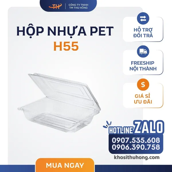 Hộp Nhựa PET H55