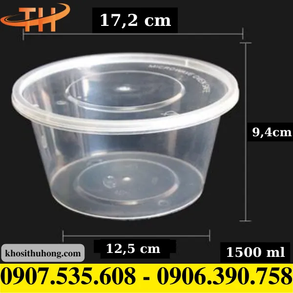 Hộp nhựa tròn 1500ml