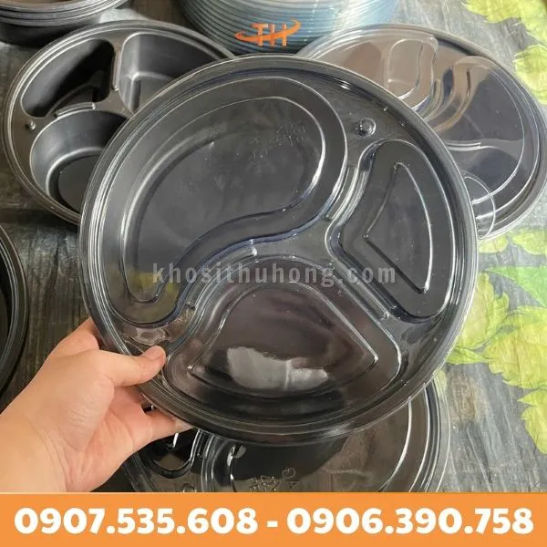 Hộp Nhựa Tròn 3 Ngăn 