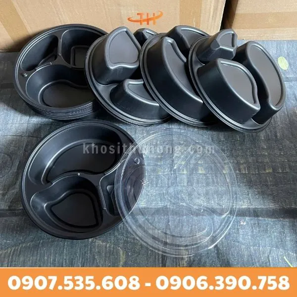 Hộp Nhựa Tròn 3 Ngăn 