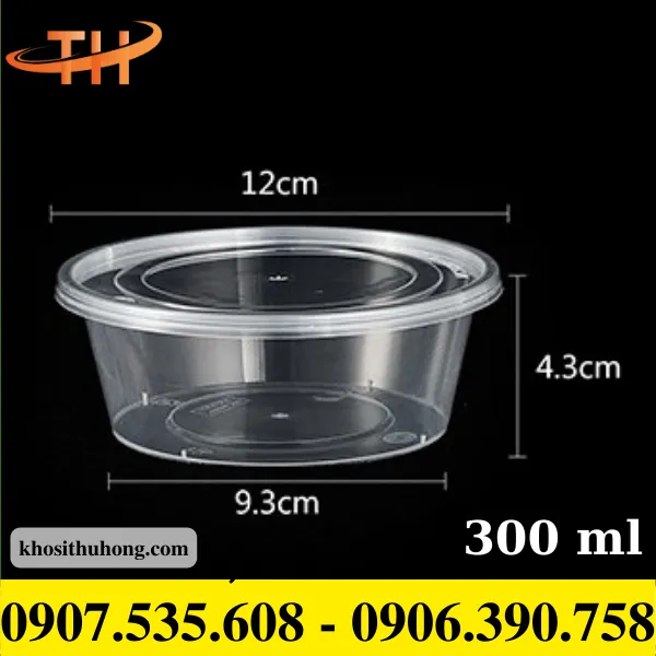 Hộp nhựa tròn 300ml