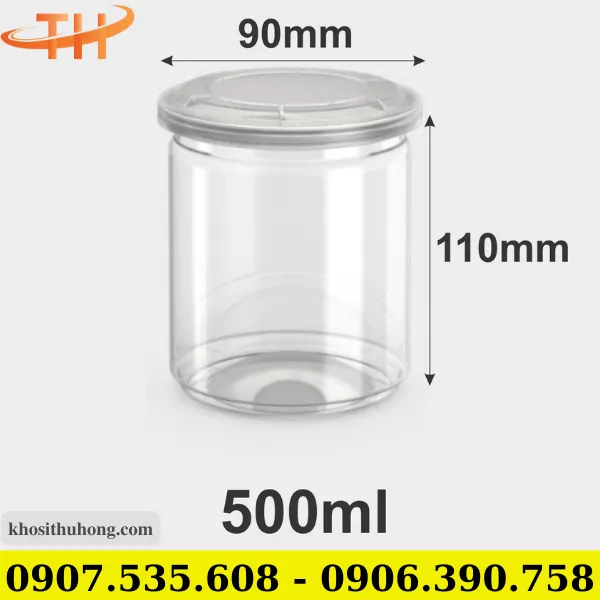 Hũ pet nắp nhôm xé 500ml