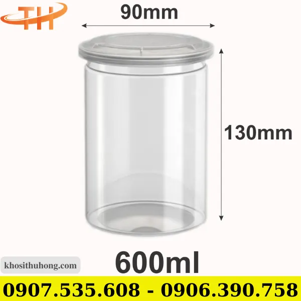 Hũ pet nắp nhôm xé 600ml