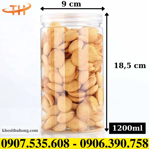 Hũ pet nắp nhựa 1200ml