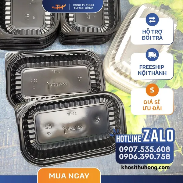 Hộp Nhựa Đế Đen HT17 1 ngăn
