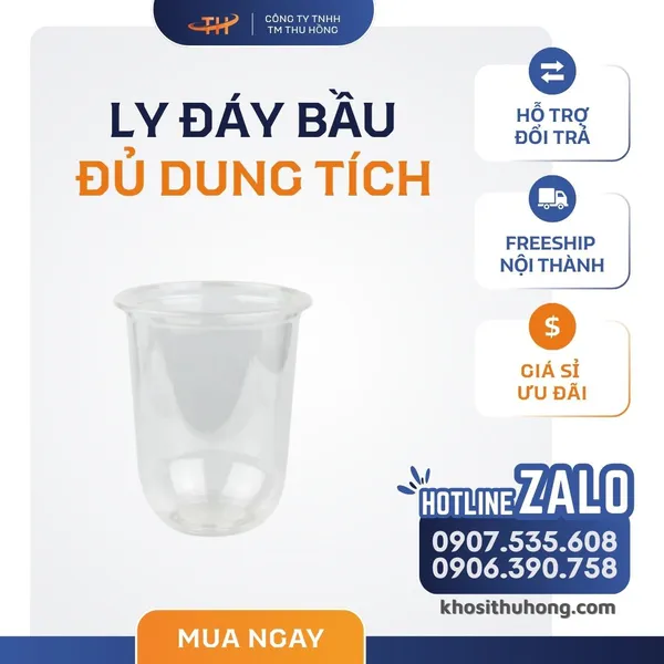 Ly Nhựa PP Đáy Bầu - 360ml, 500ml, 700ml, 1000ml