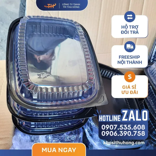 Hộp Nhựa Đế Đen HT203 1 Ngăn