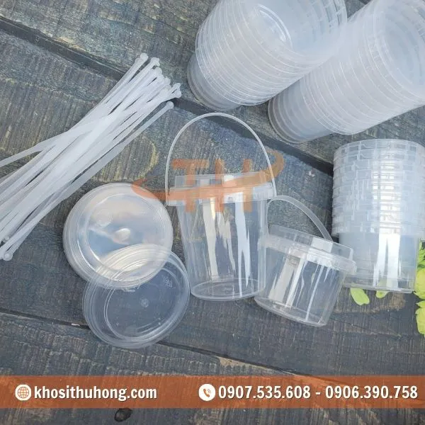 Xô Trà Sữa PP - Tròn/Vuông 500ml, 700ml, 1000ml