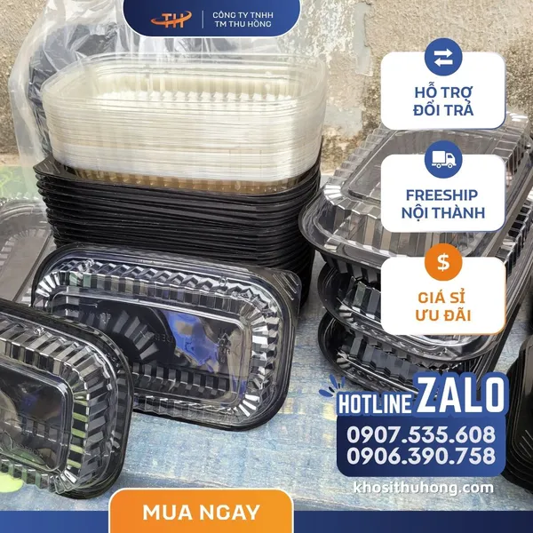 Hộp Nhựa Đế Đen HT17 1 ngăn