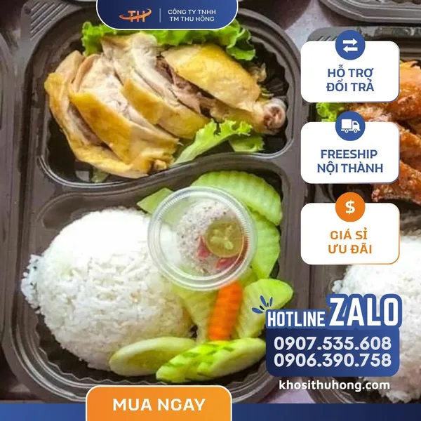 Hộp Nhựa Đế Đen HT205 2 Ngăn
