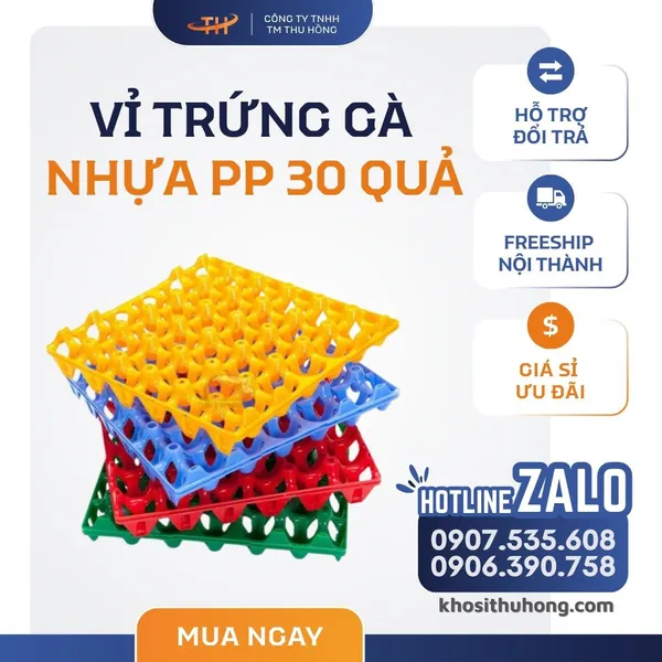 Vỉ Nhựa Đựng Trứng Gà Vịt 30 Quả