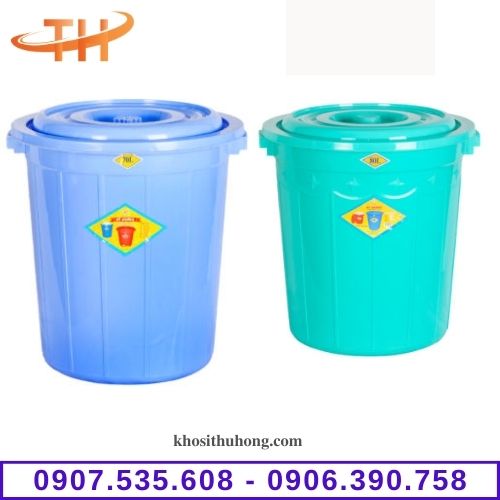 Thùng nhựa tròn có nắP 100l