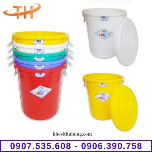 Thùng nhựa tròn 45L