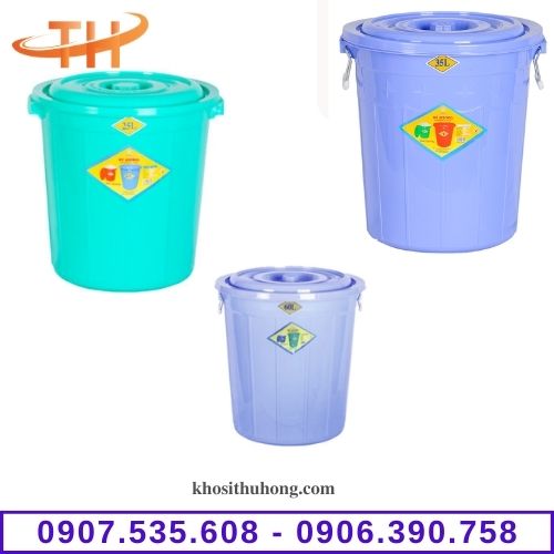 Thùng nhựa tròn có nắp