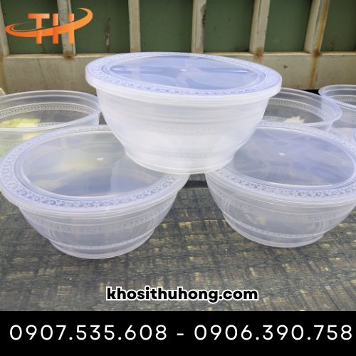 Tô nhựa có nắp đựng thực phẩm lỏng
