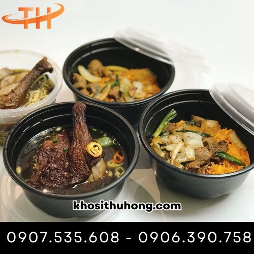 Tô nhựa đen nắp trong