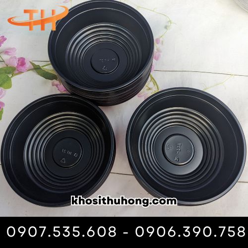 Tô nhựa đỏ đen