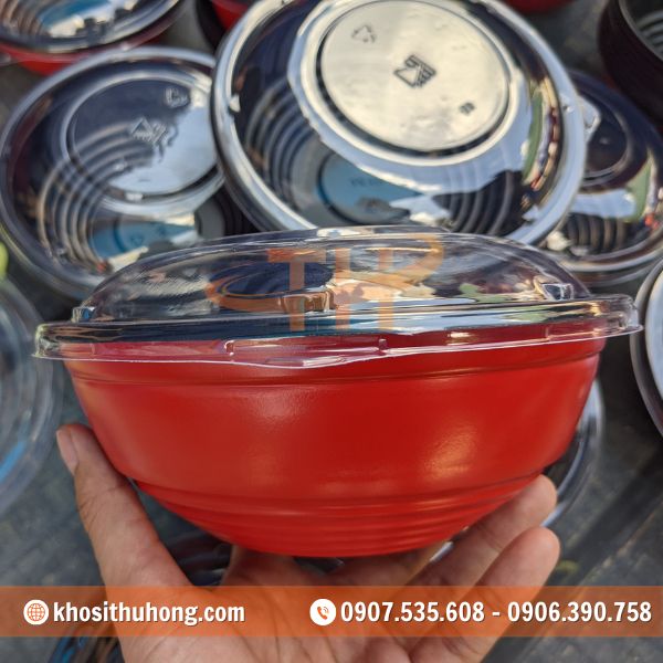 Tô nhựa đỏ đen làm từ nhựa PP cao cấp Tô nhựa đỏ đen làm từ nhựa PP cao cấp