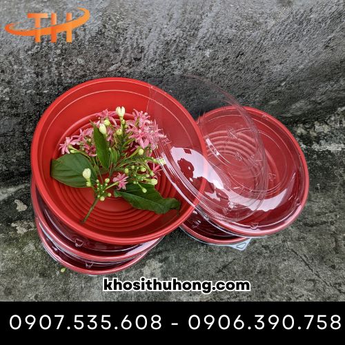 Tô nhựa đỏ đen 850ml