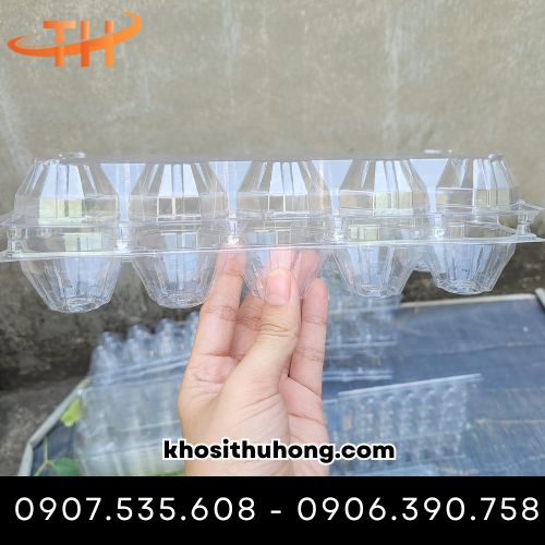 Vỉ nhựa đựng trứng gà vịt 10 quả