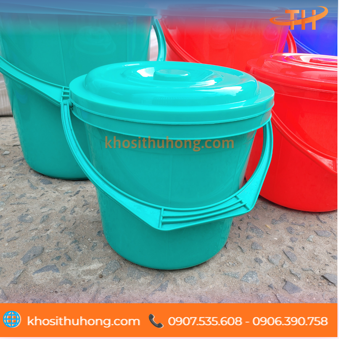 Xô nhựa màu xanh 10L Xô nhưa màu xanh 10L