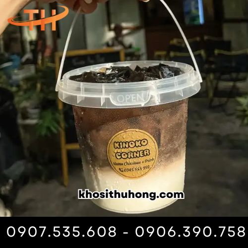 Xô có nút "open" niêm phong