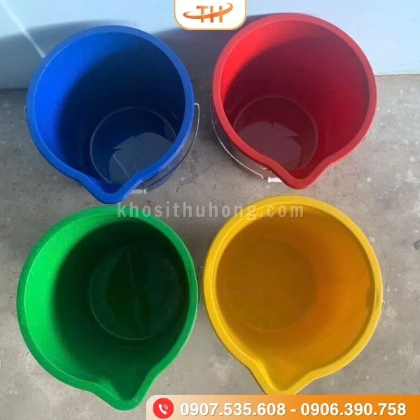 Xô nhựa miệng phễu 18L với đa dạng các màu sắc Xô nhựa miệng phễu 18L với đa dạng các màu sắc