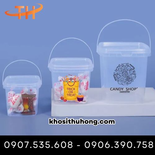 Xô nhựa có thể in logo, dán tem thương hiệu