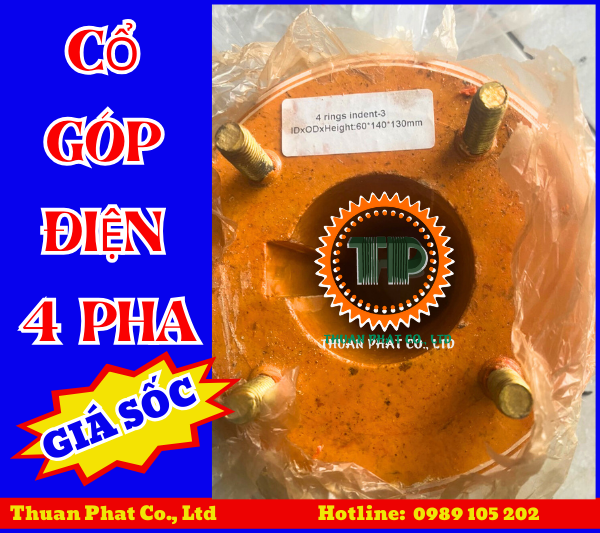 Cổ góp điện 4 pha 60x140x130mm Cổ góp điện 4 pha 60x140x130mm