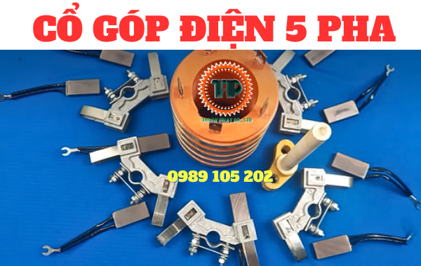 Cổ góp điện 5 pha kích thước 50x130x120mm Cổ góp điện 5 pha kích thước 50x130x120mm