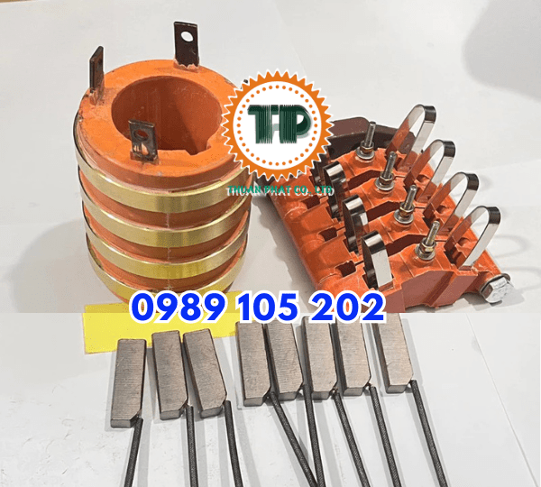 Bộ cổ góp điện 4 pha lỗ trục D45, dòng điện 60A Bộ cổ góp điện 4 pha lỗ trục D45, dòng điện 60A