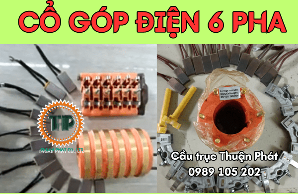Cổ góp điện 6 pha và phụ kiện Cổ góp điện 6 pha và phụ kiện