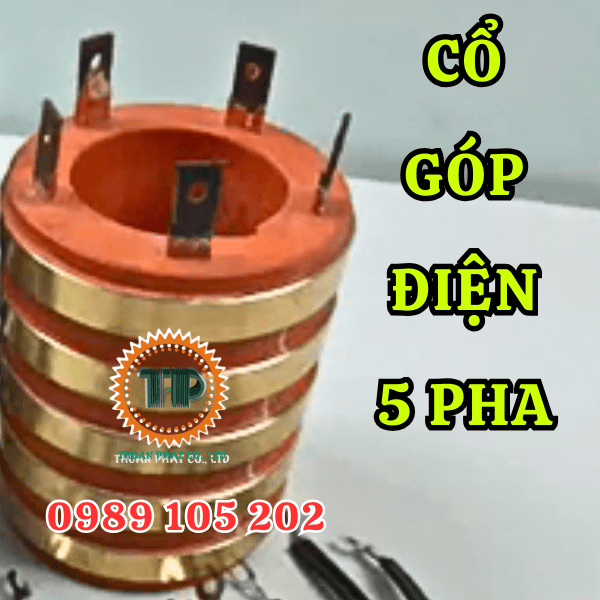 Cổ góp điện 5 pha dùng cho mâm xoay Cổ góp điện 5 pha dùng cho mâm xoay