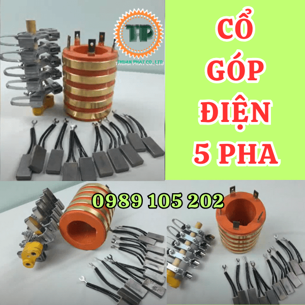 Cổ góp điện 5 pha dùng cho mâm xoay Cổ góp điện 5 pha dùng cho mâm xoay