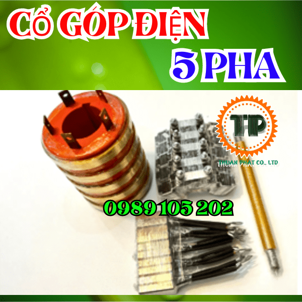 Cổ góp điện 5 pha rãnh dương Cổ góp điện 5 pha rãnh dương
