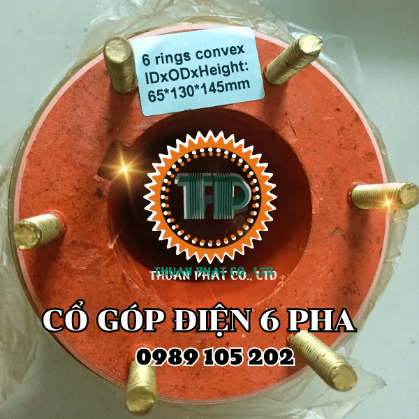 Bộ cổ góp điện 6 pha trục 65x130x145mm Bộ cổ góp điện 6 pha trục 65x130x145mm
