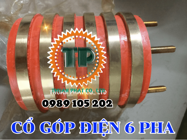 Bộ cổ góp điện 6 pha trục 65x130x145mm Bộ cổ góp điện 6 pha trục 65x130x145mm