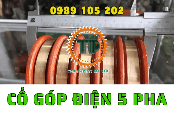 Cổ góp điện 5 vành trượt cốt 40 Cổ góp điện 5 vành trượt cốt 40