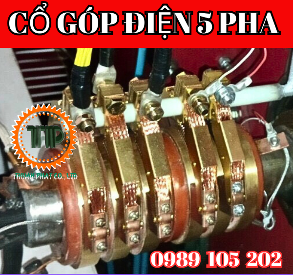 Cổ góp điện 5 pha đường kính trục 60mm Cổ góp điện 5 pha đường kính trục 60mm