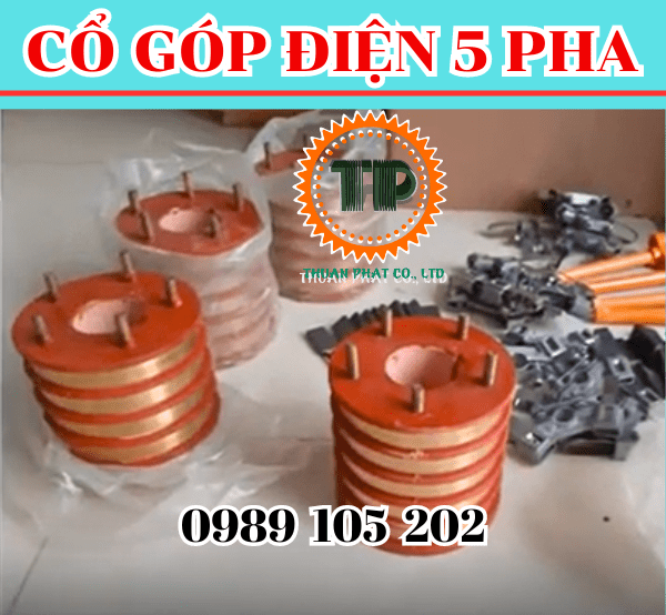 Cổ góp điện 5 pha trục 50 mm Cổ góp điện 5 pha trục 50 mm