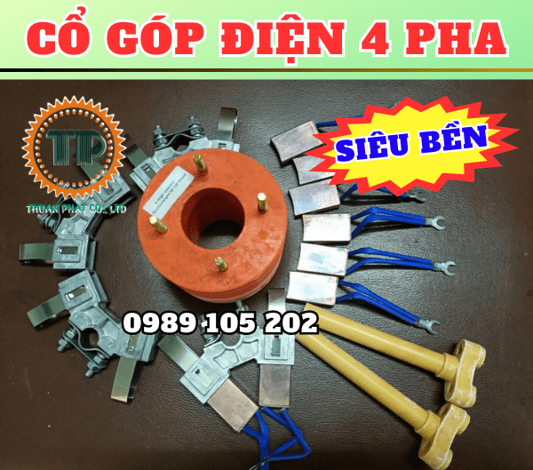 Bộ cổ góp chổi than 4P kích thước 56x130x95 mm Bộ cổ góp chổi than 4P kích thước 56x130x95 mm
