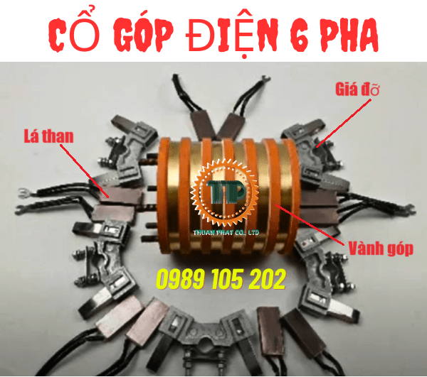 Cổ góp điện 6 cực lấy điện Cổ góp điện 6 cực lấy điện