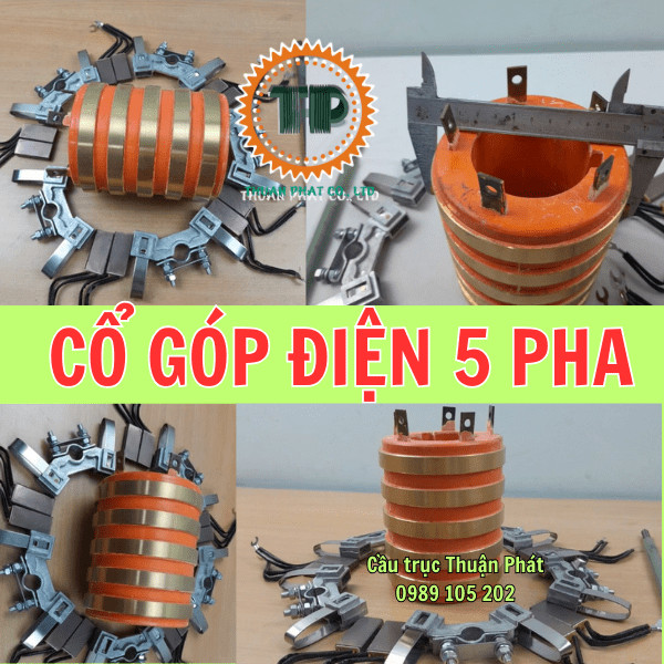Cổ góp điện 5 pha - 5 cực dẫn điện Cổ góp điện 5 pha - 5 cực dẫn điện