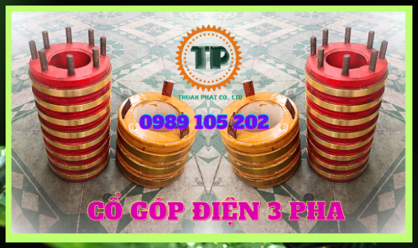 Cổ góp điện 3 vành đồng Cổ góp điện 3 vành đồng