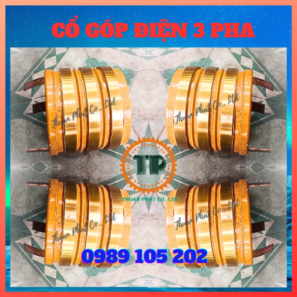 Cổ góp điện 3 vành trục 65mm Cổ góp điện 3 vành trục 65mm
