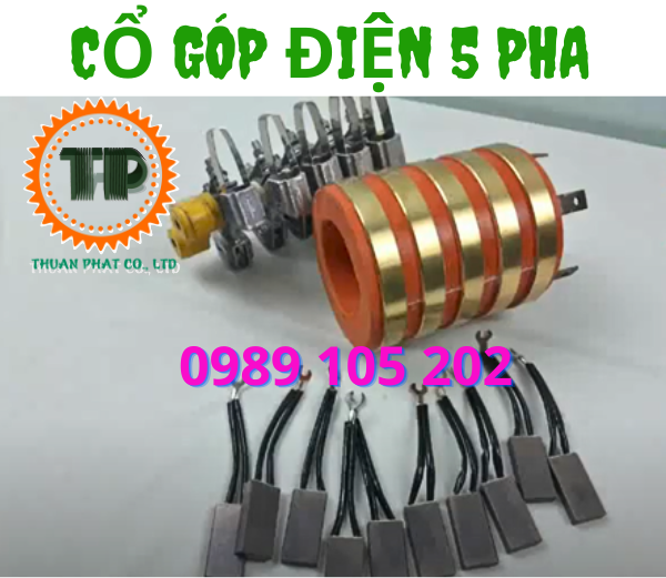 Cổ góp điện 5 pha các kích thước Cổ góp điện 5 pha các kích thước
